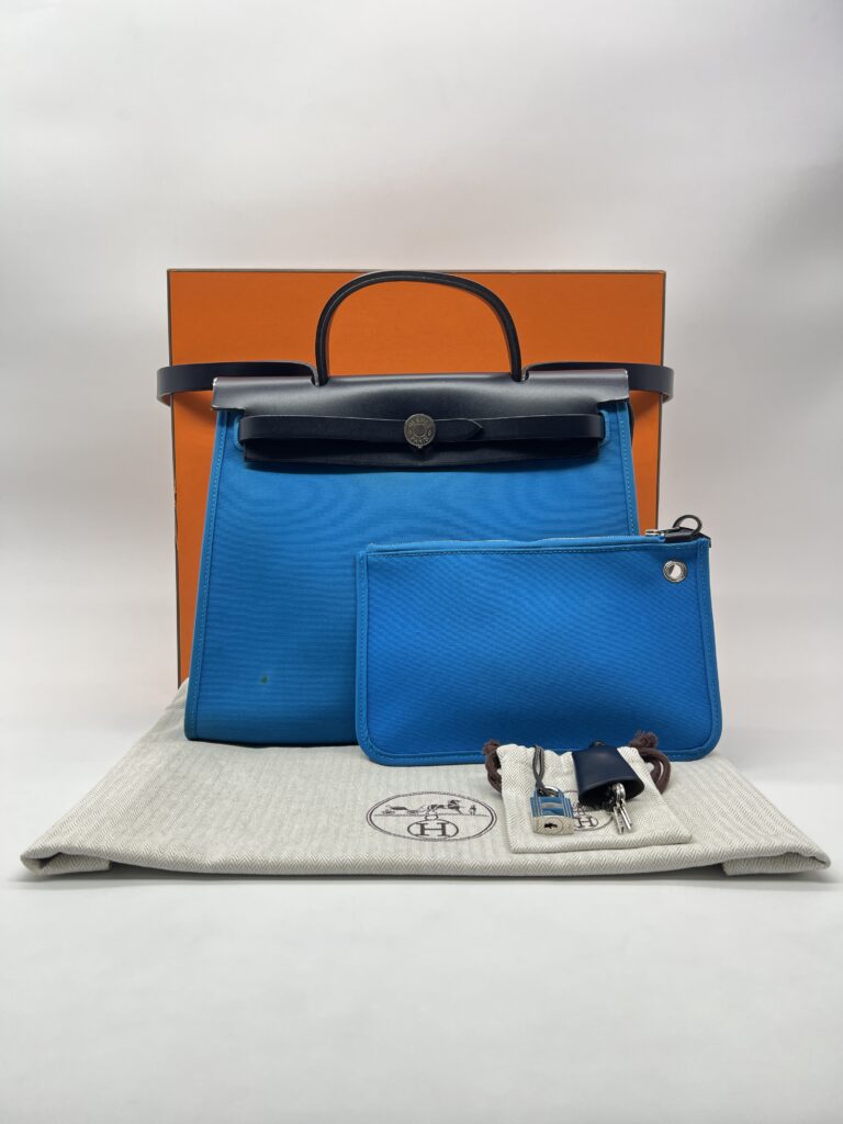 Hermes Herbag 31 Canvas Bleu Zanzibar/Bleu Indigo PHW