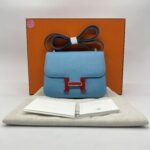 Hermes Constance 18 Epsom Blue De Nord Rouge PHW
