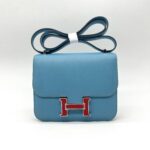 Hermes Constance 18 Epsom Blue De Nord Rouge PHW