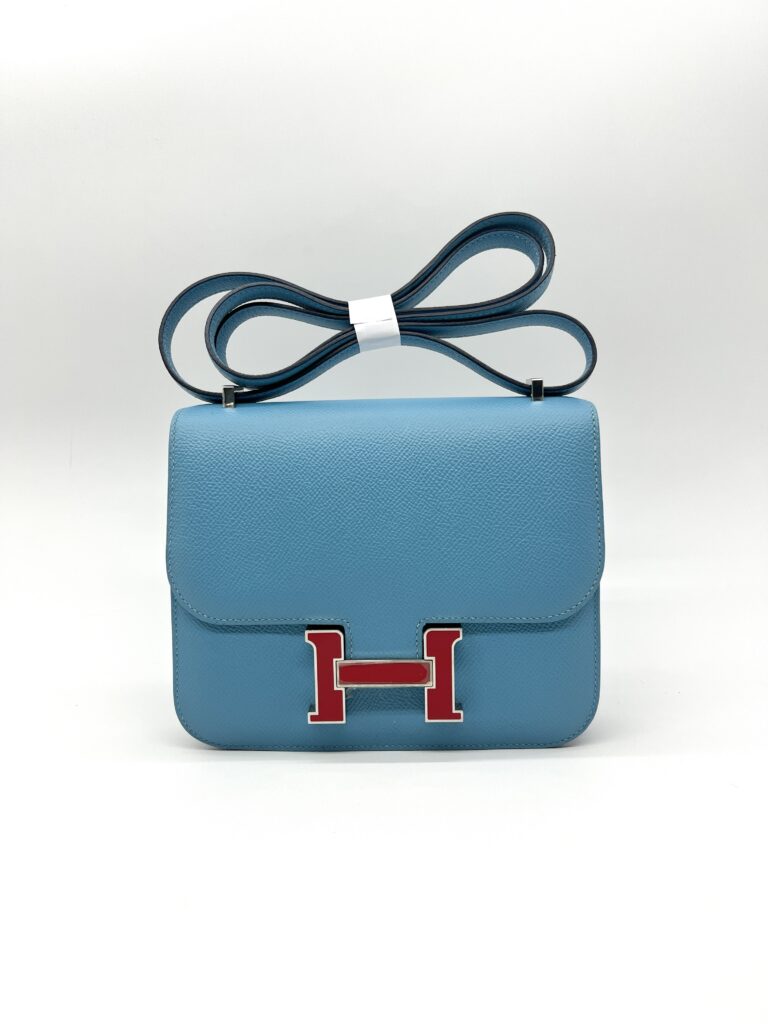 Hermes Constance 18 Epsom Blue De Nord Rouge PHW