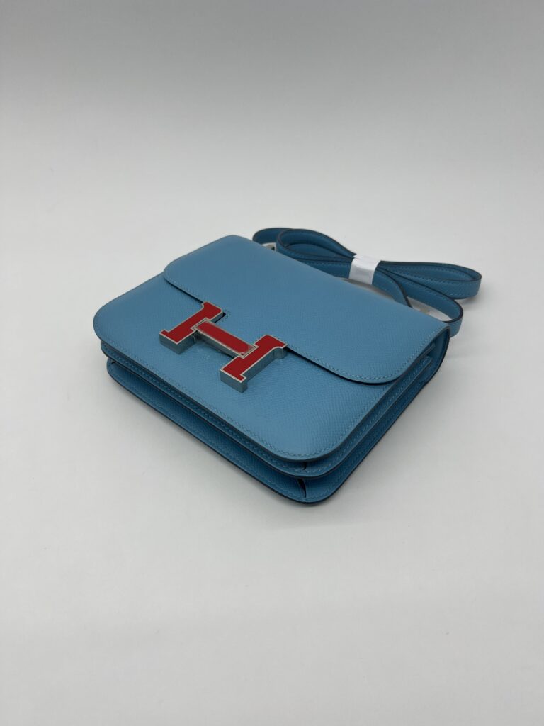 Hermes Constance 18 Epsom Blue De Nord Rouge PHW