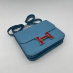 Hermes Constance 18 Epsom Blue De Nord Rouge PHW