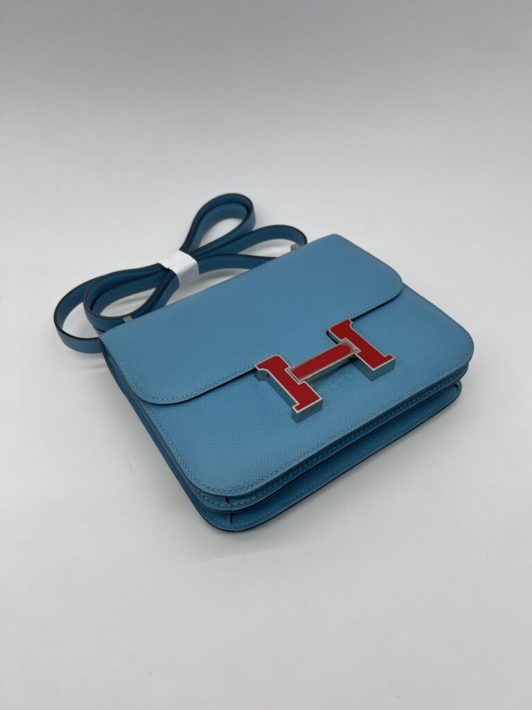 Hermes Constance 18 Epsom Blue De Nord Rouge PHW