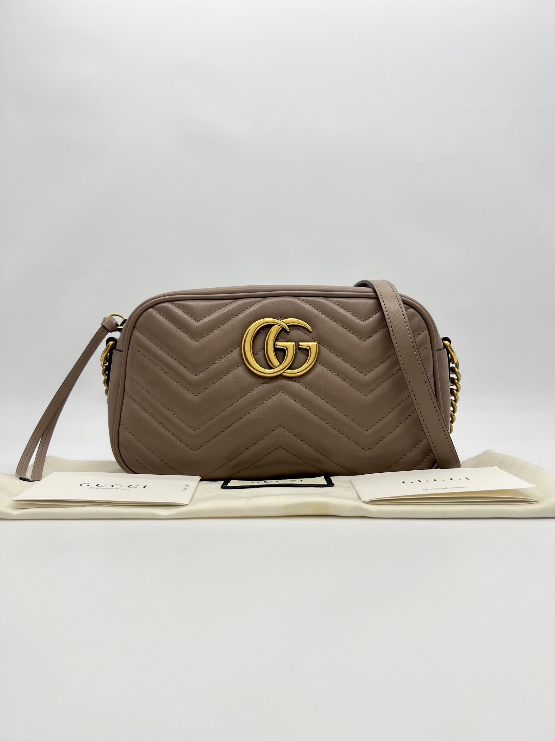 Gucci Marmont Camera Small Nude GHW