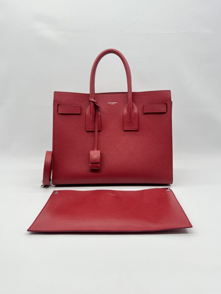 Saint Laurent SAC De Jour Grained Red SHW