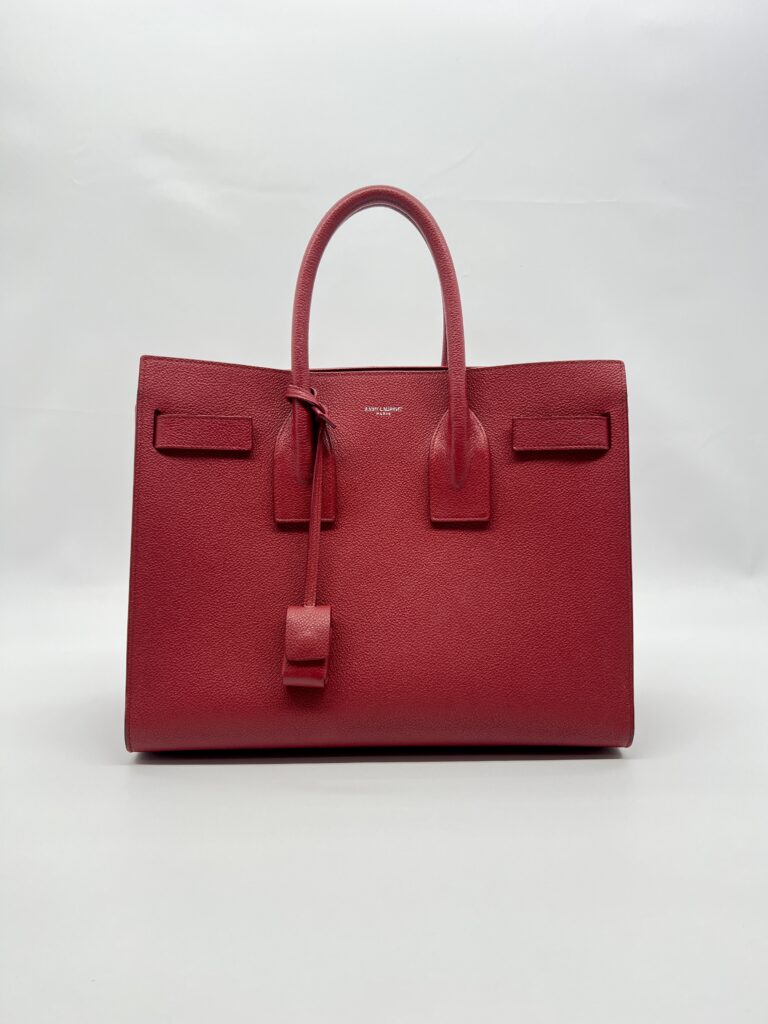 Saint Laurent SAC De Jour Grained Red SHW