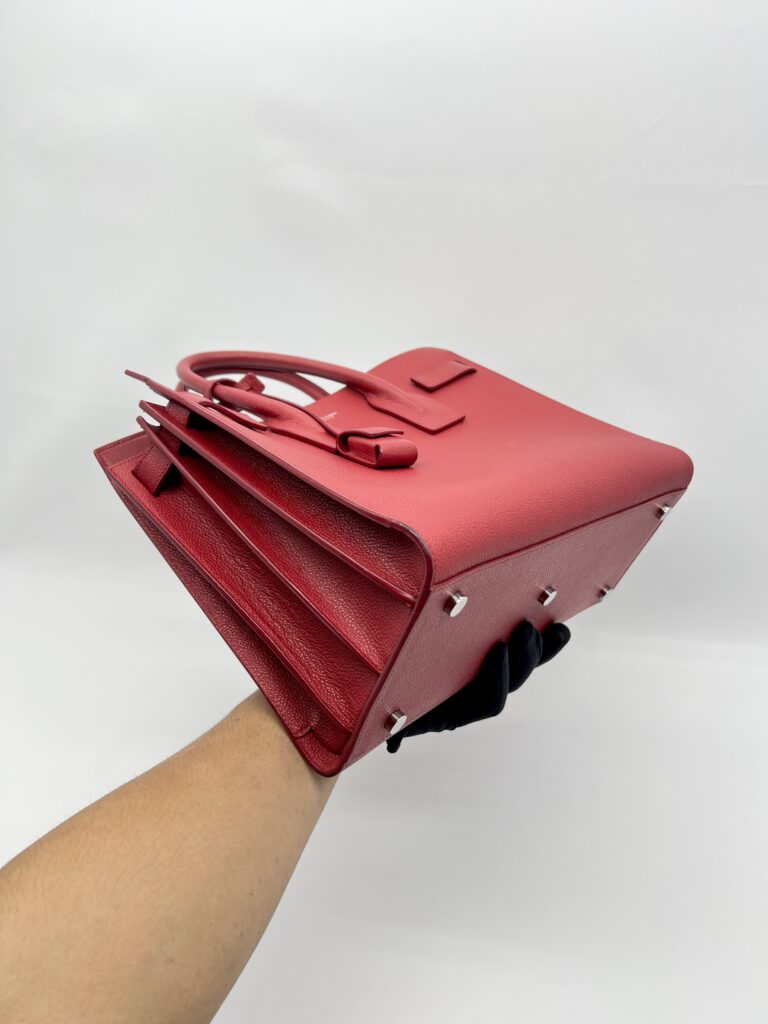 Saint Laurent SAC De Jour Grained Red SHW