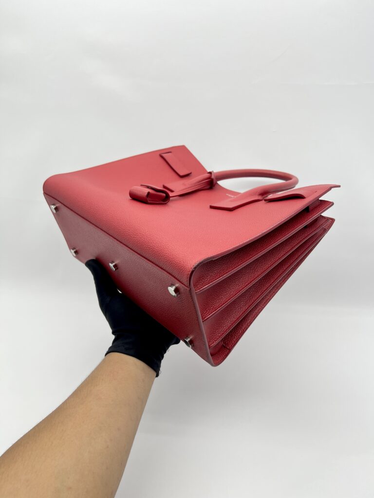 Saint Laurent SAC De Jour Grained Red SHW