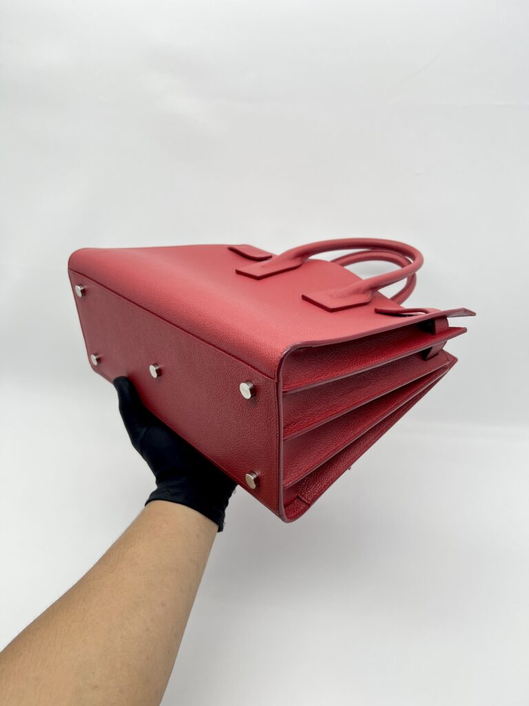 Saint Laurent SAC De Jour Grained Red SHW