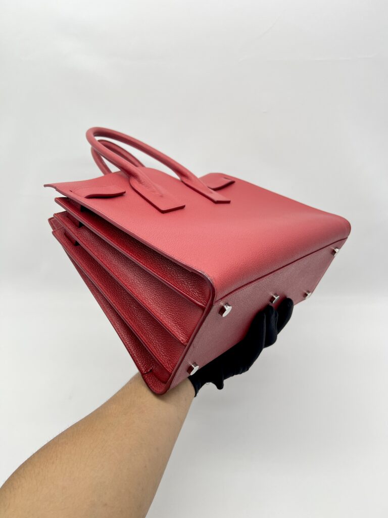 Saint Laurent SAC De Jour Grained Red SHW