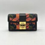 MCM Tracy Crossbody Bag Black Orange Cubic GHW