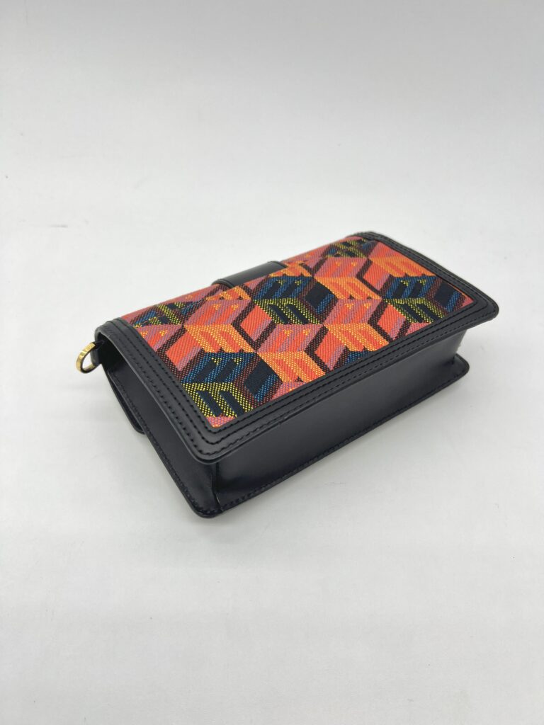 MCM Tracy Crossbody Bag Black Orange Cubic GHW