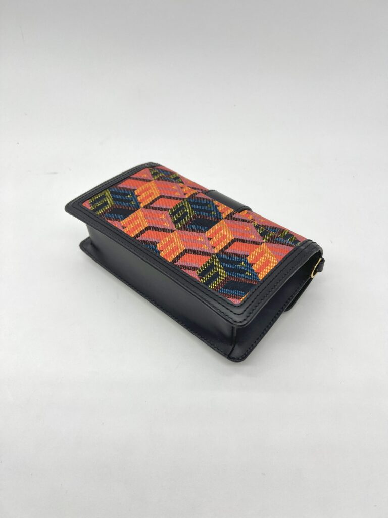 MCM Tracy Crossbody Bag Black Orange Cubic GHW