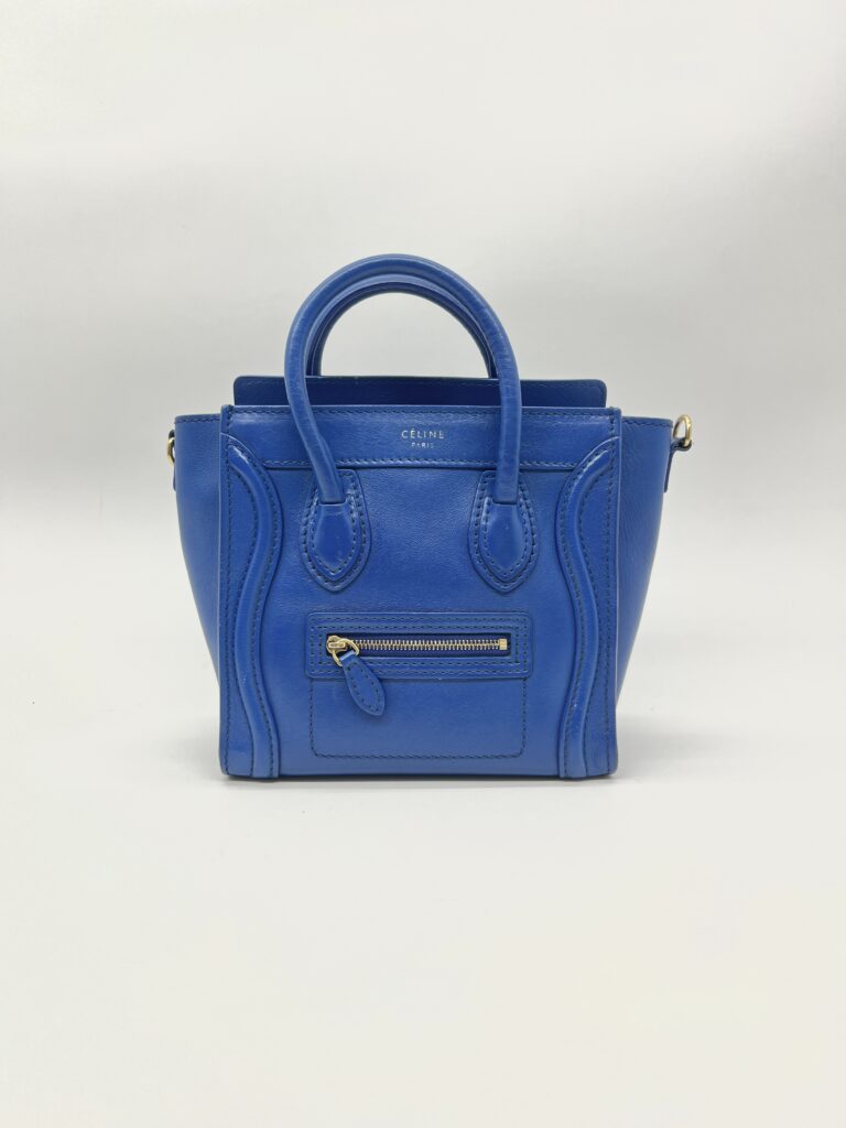 Celine Nano Luggage Blue Electric GHW