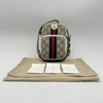 Gucci Mini Ophidia Double Zip GG Supreme Beige White GHW