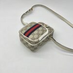 Gucci Mini Ophidia Double Zip GG Supreme Beige White GHW