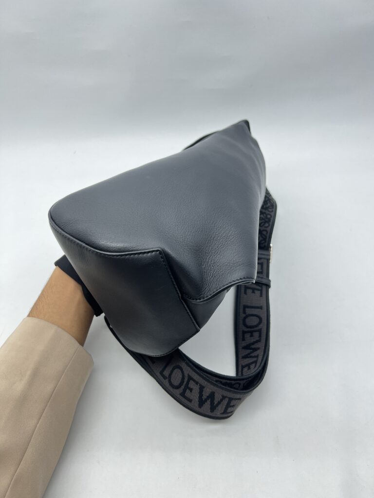 Loewe Anton Sling Logo Debossed Leather Black SHW