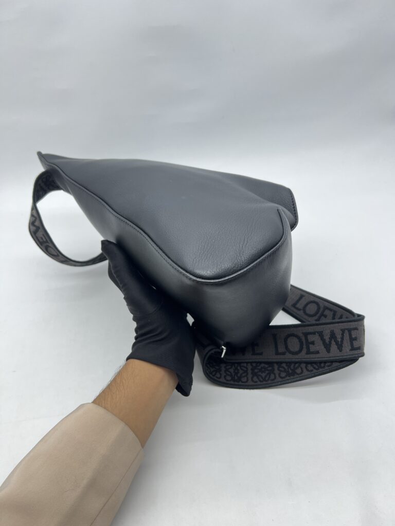 Loewe Anton Sling Logo Debossed Leather Black SHW