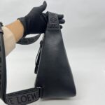 Loewe Anton Sling Logo Debossed Leather Black SHW
