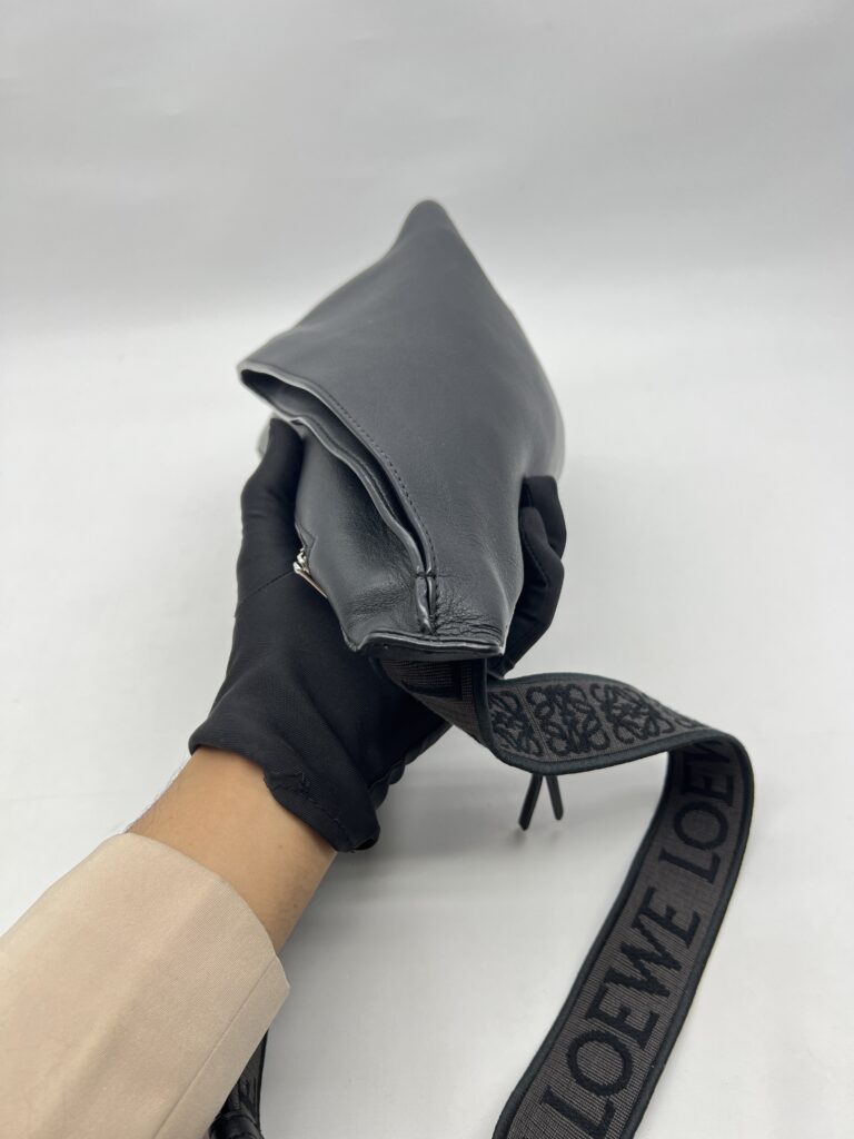 Loewe Anton Sling Logo Debossed Leather Black SHW