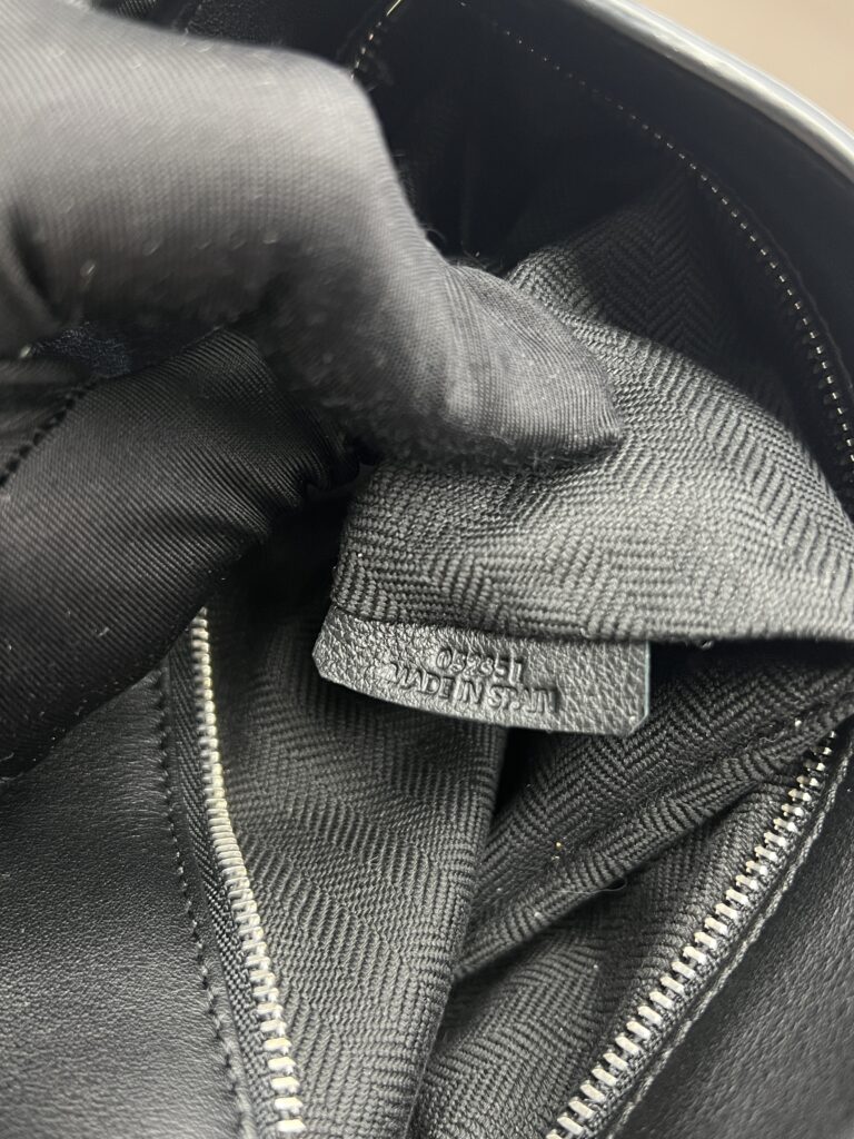 Loewe Anton Sling Logo Debossed Leather Black SHW