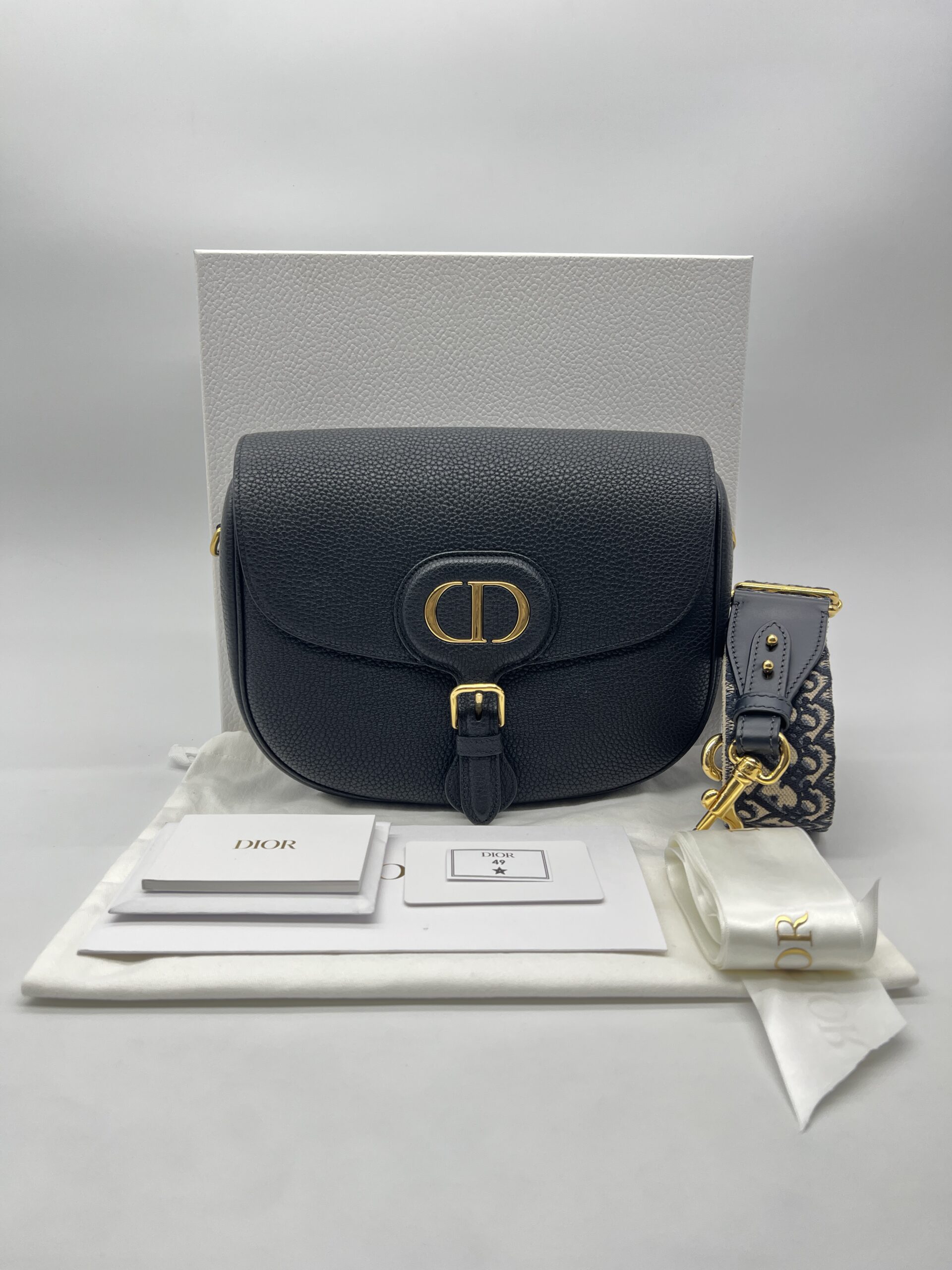 Dior Bobby Large Grained Black GHW