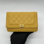 Chanel Boy WOC Lambskin Yellow GHW