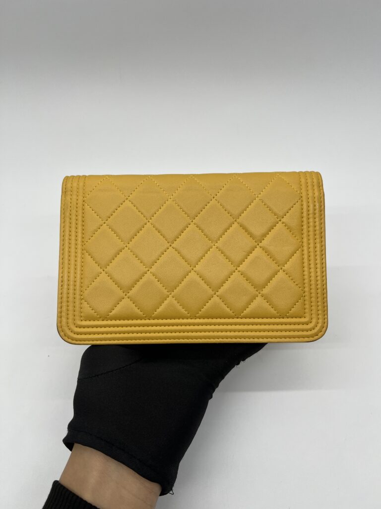Chanel Boy WOC Lambskin Yellow GHW