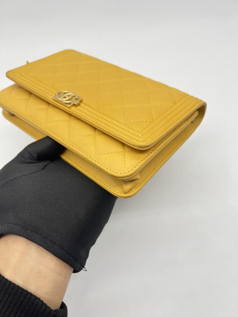 Chanel Boy WOC Lambskin Yellow GHW