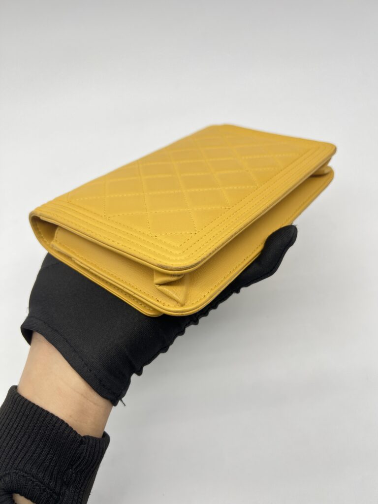 Chanel Boy WOC Lambskin Yellow GHW