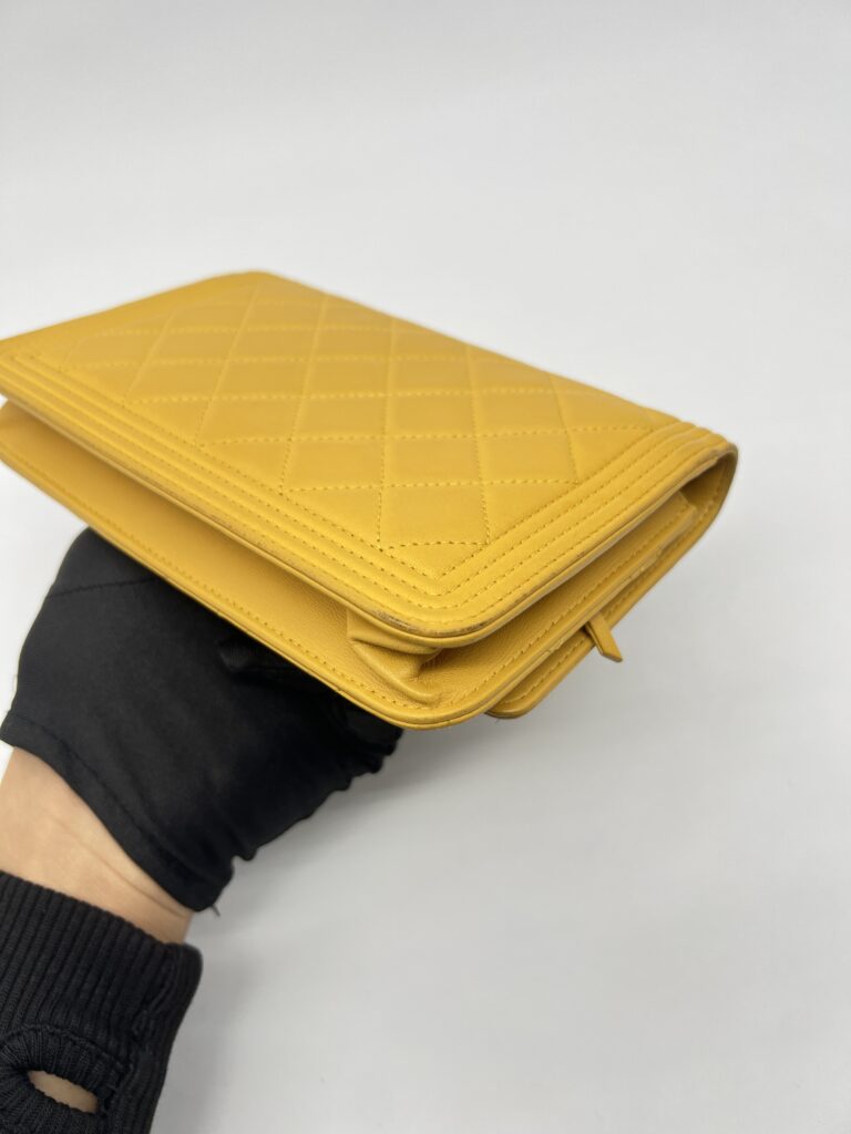 Chanel Boy WOC Lambskin Yellow GHW