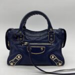 Balenciaga Mini City Edge Chevre Navy GHW
