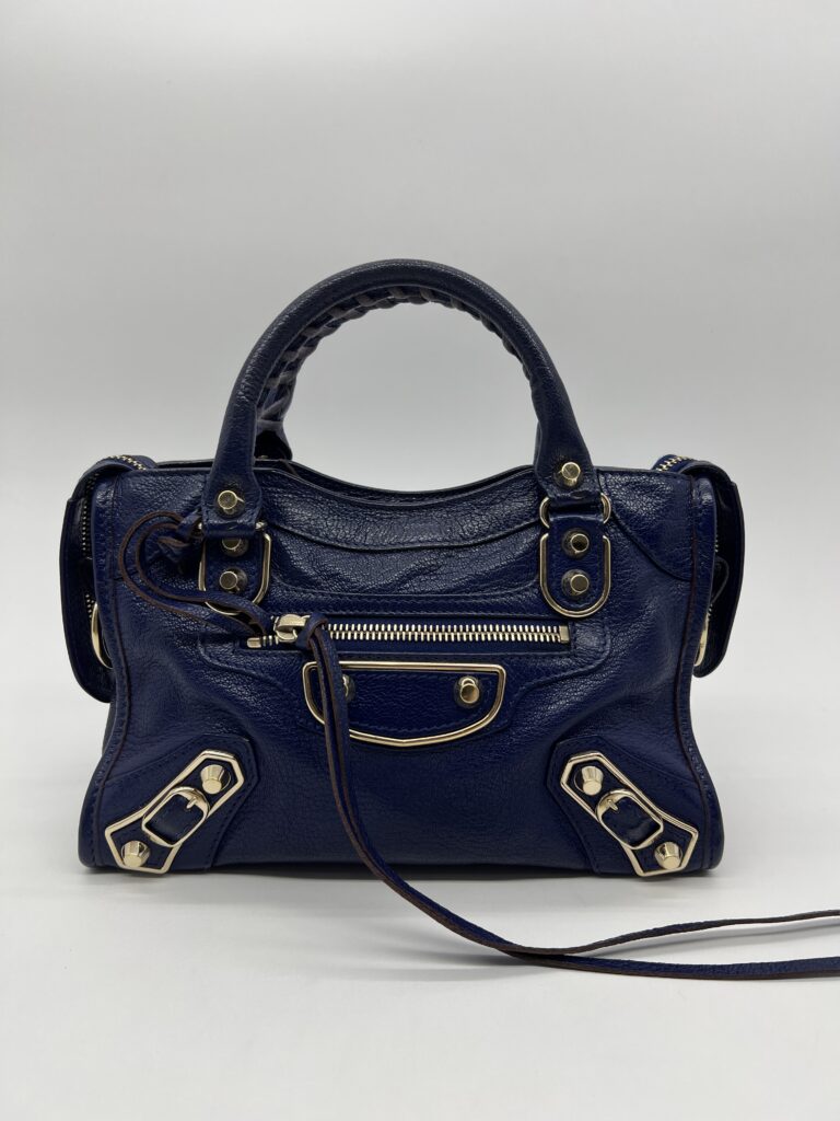 Balenciaga Mini City Edge Chevre Navy GHW