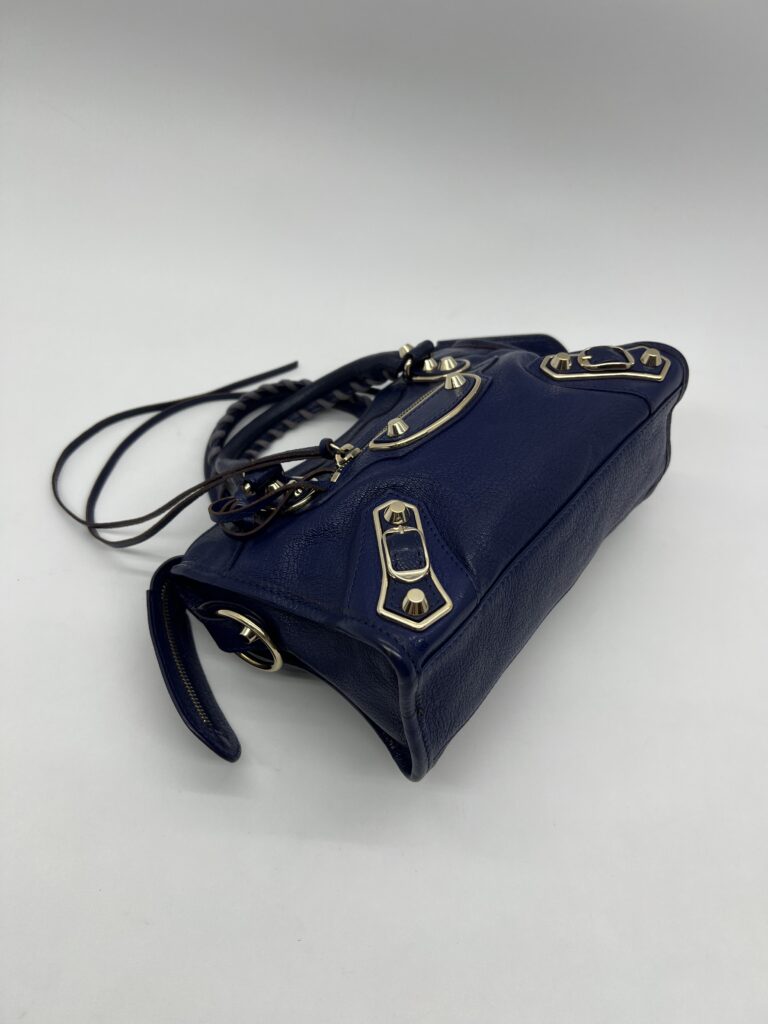 Balenciaga Mini City Edge Chevre Navy GHW