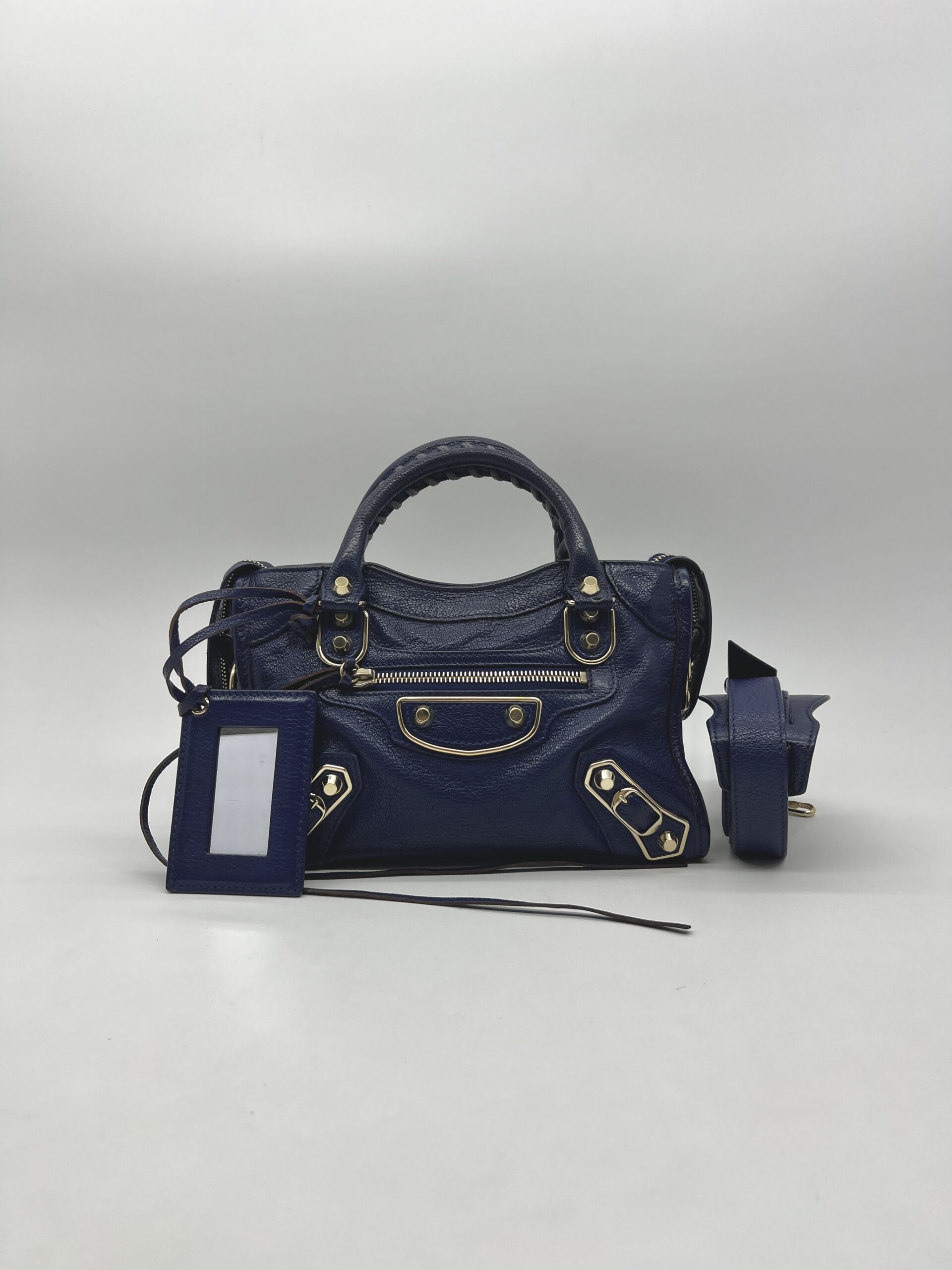 Balenciaga Mini City Edge Chevre Navy GHW