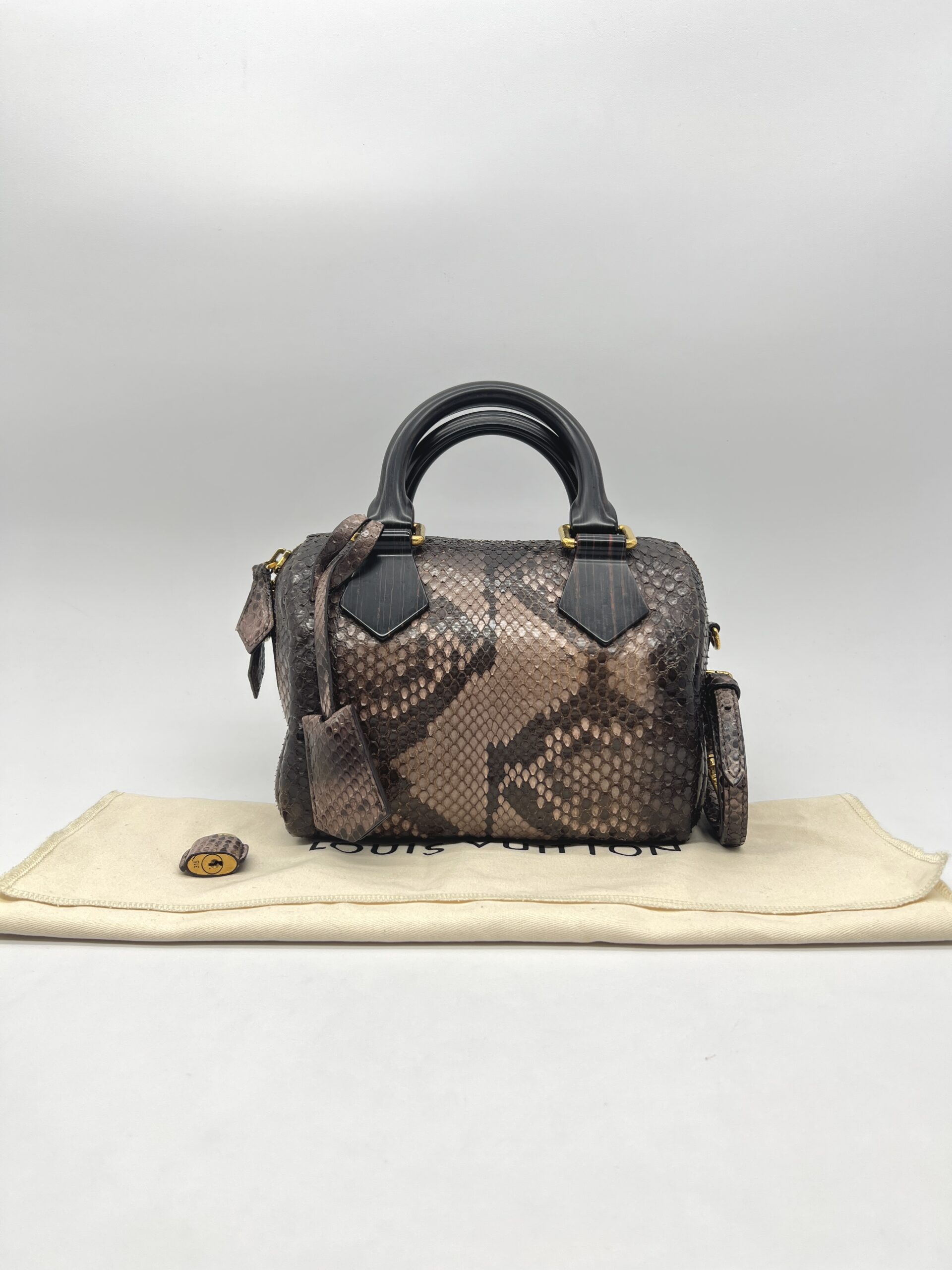 Louis Vuitton Speedy 20 Devoile Python Black Brown GHW