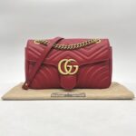 Gucci Marmont Flap Small Red GHW