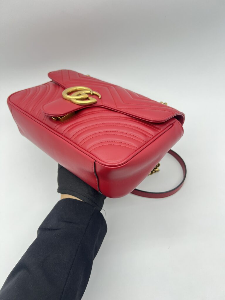 Gucci Marmont Flap Small Red GHW