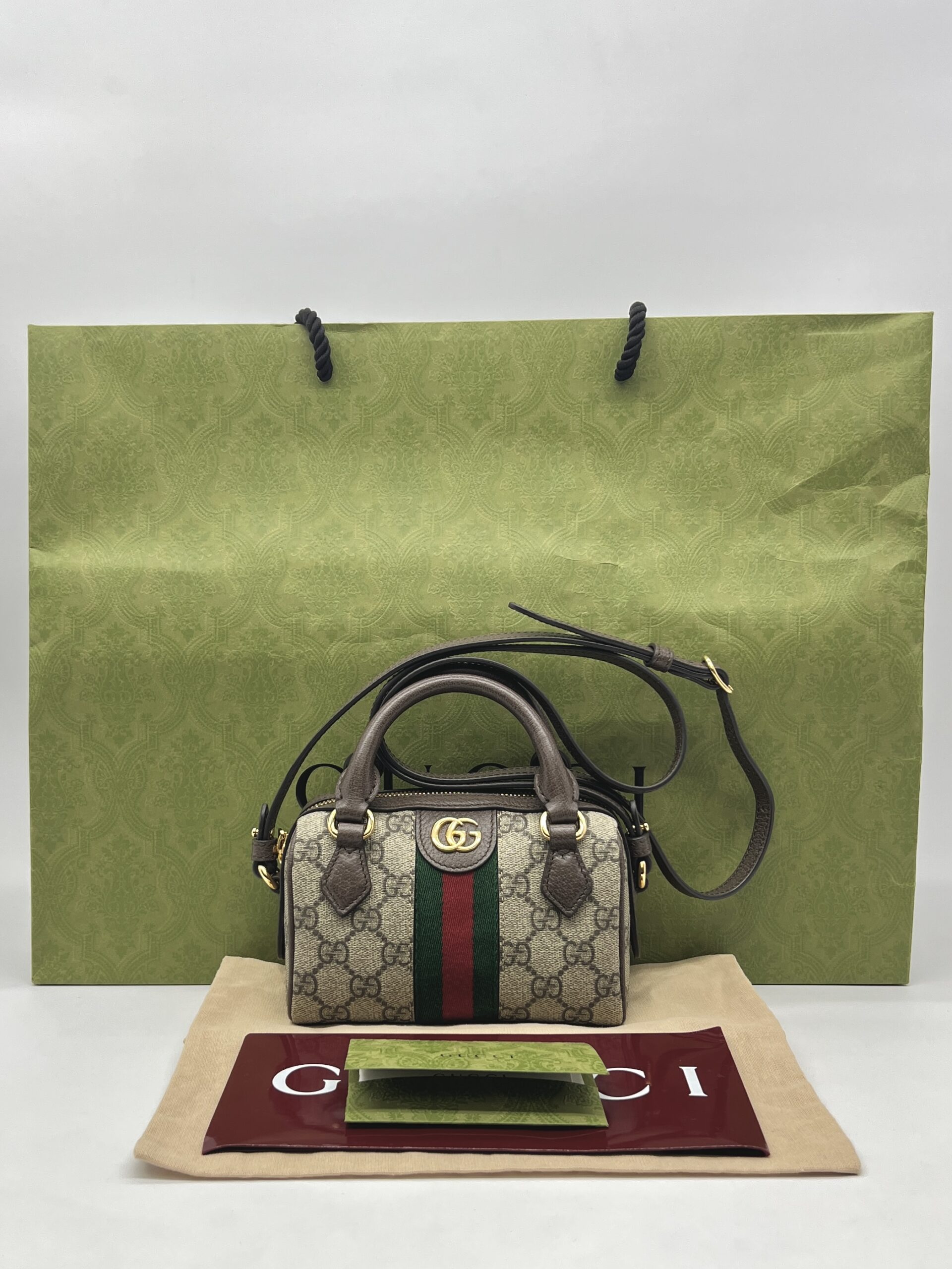 Gucci Ophidia Super Mini Boston GG Supreme GHW