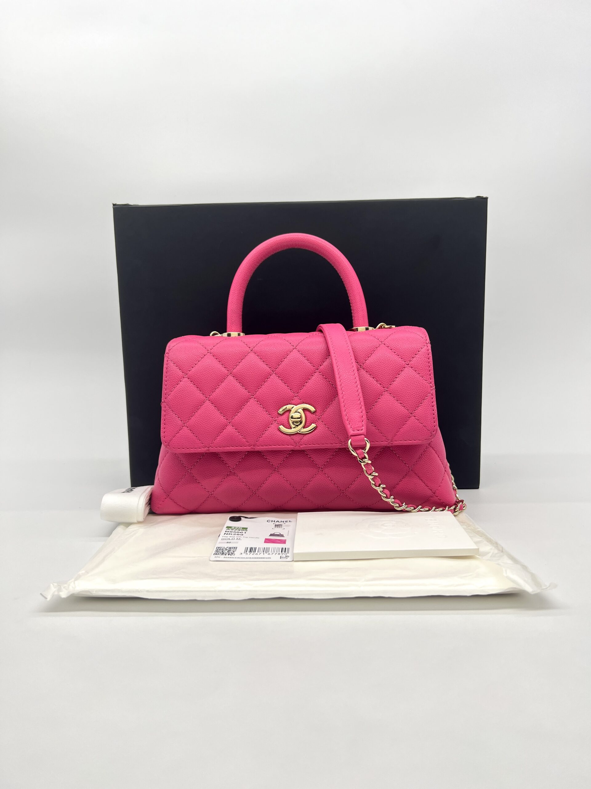 Chanel Small Coco Handle Caviar Fuchsia GHW