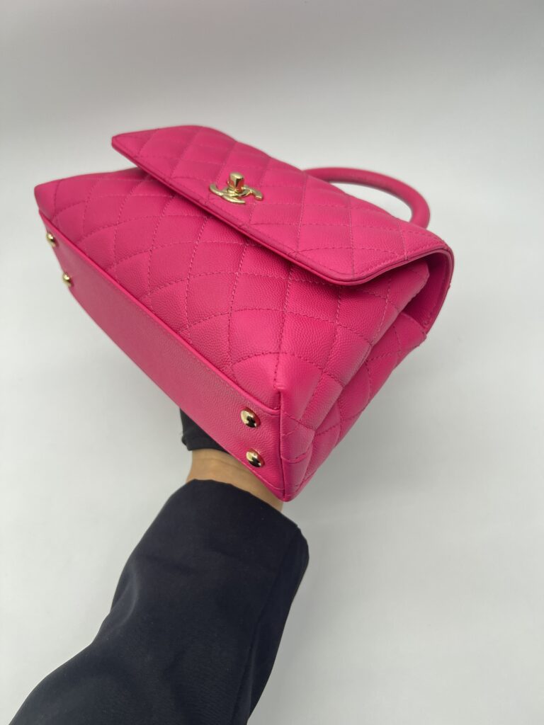 Chanel Small Coco Handle Caviar Fuchsia GHW