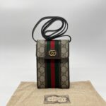 Gucci Phone Holder Ophidia GG Supreme Brown GHW