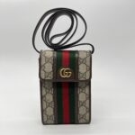 Gucci Phone Holder Ophidia GG Supreme Brown GHW