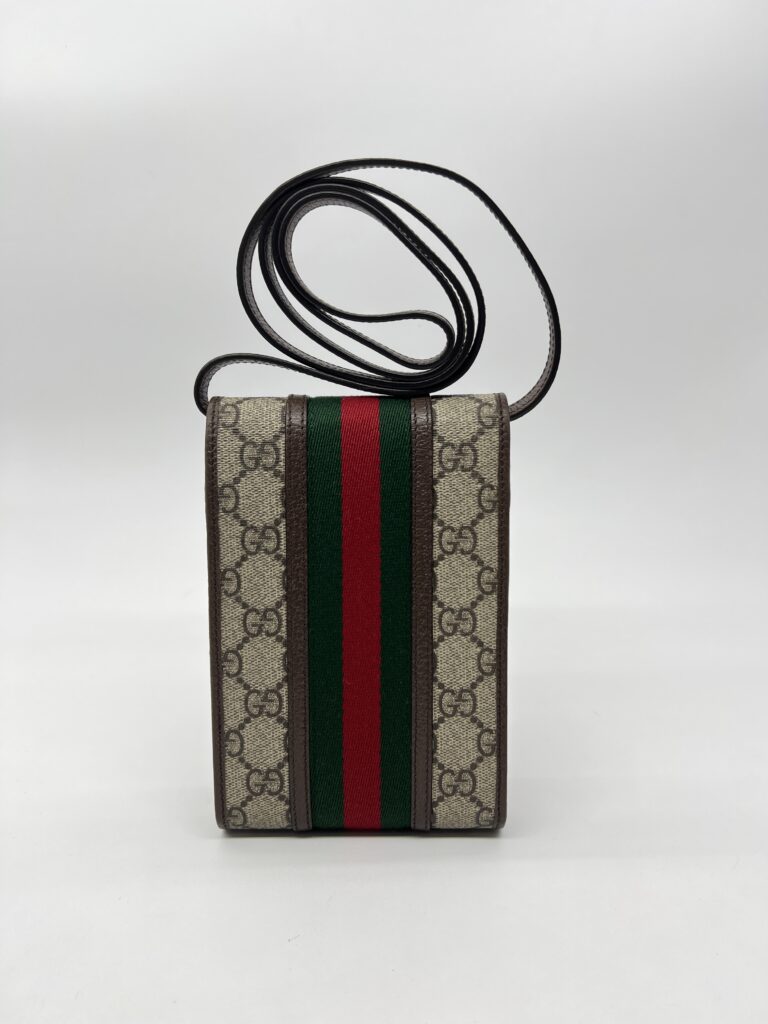 Gucci Phone Holder Ophidia GG Supreme Brown GHW