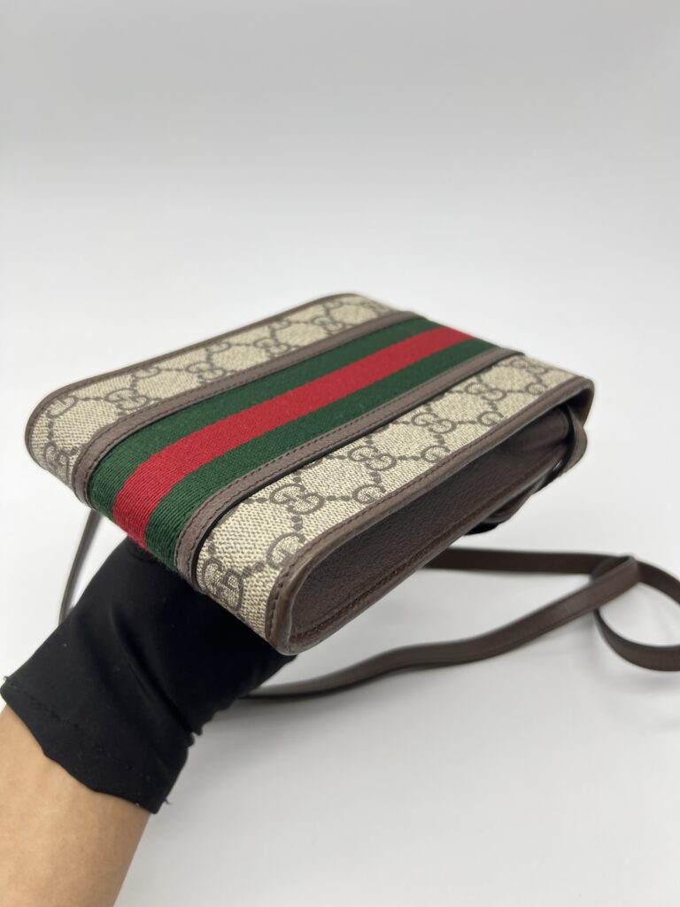 Gucci Phone Holder Ophidia GG Supreme Brown GHW