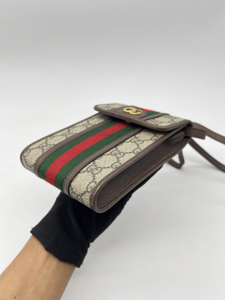 Gucci Phone Holder Ophidia GG Supreme Brown GHW