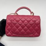 Chanel Mini Rectangle Top Handle Lambskin Bicolor Fuchsia Pink GHW
