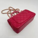 Chanel Mini Rectangle Top Handle Lambskin Bicolor Fuchsia Pink GHW