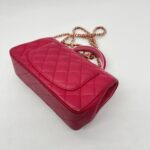 Chanel Mini Rectangle Top Handle Lambskin Bicolor Fuchsia Pink GHW
