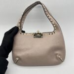Valentino Rockstud Hobo Grained Poudre GHW